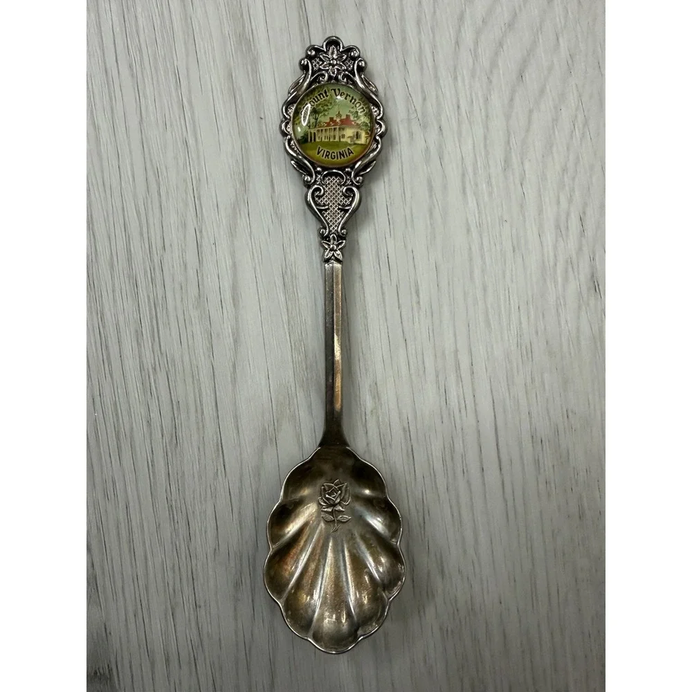 Mount Vernon Virginia Silver Plated Souvenir Spoon Cameo Perfection Plate Aust